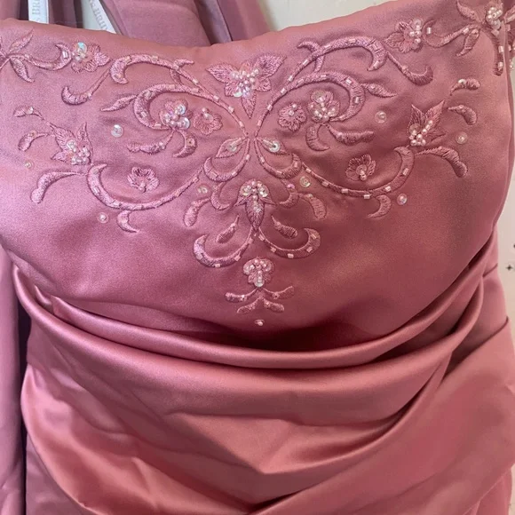 David's Bridal Dusty Rose Maxi Dress - Picture 2 of 3